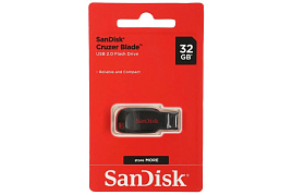 Флеш-драйв SanDisk 32GB SDCZ50-032G-B35 "Cruzer Blade"  USB 2.0 красный, черный