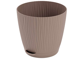 Кашпо цветочное 2л Флис М8442 какао с прикорневым поливом