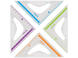 Треугольник 45гр. 10см Berlingo TR_10010 "Color", пластиковый, ассорти, европодвес