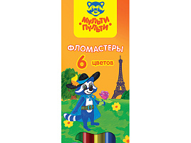 Фломастеры 6цв. Енот во Франции WP_10712 картон. уп., европодвес
