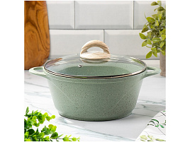 Кастрюля литой алюм. 3л 482869/ГМк303МЛ/3422 Гурман мята с крышкой