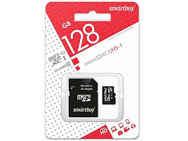 Карта памяти micro SDHC 128GB Smart Buy Class 10 UHS-1 (с адаптером SD)