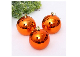 Шар 8см 652-383 Глянец янтарь 1шт