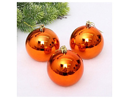 Шар 8см 652-383 Глянец янтарь 1шт