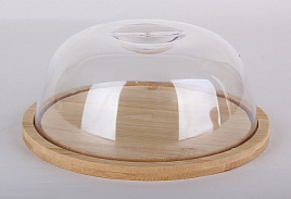 Блюдо дерево 7827 сервировочное с крышкой 18см