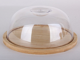 Блюдо дерево 7827 сервировочное с крышкой 18см