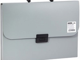 Портфель пласт. OfficeSpace F13P3_337 с 13 отделениями серый