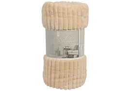 Плед-покрывало 180*200 Silvano велсофт жаккард молочный JAC-5/7750