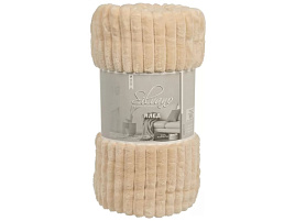 Плед-покрывало 180*200 Silvano велсофт жаккард молочный JAC-5/7750