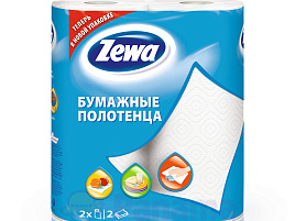 Полотенце бумажное Зева кухон. 2-х сл.белое 2шт.15м 25*23