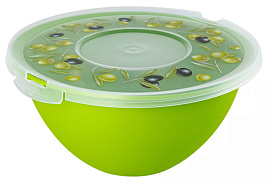 Миска пластик 2л Fresh 35620 олива с крышкой