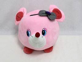 Мягкая игрушка Мышка-копилка 1657 большая круглая