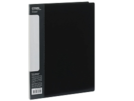 Папка с  мет. скоросшив.и вн. карм. СТАММ ММ-30651 "Стандарт" А4, 17мм, 700мкм, пластик, черная