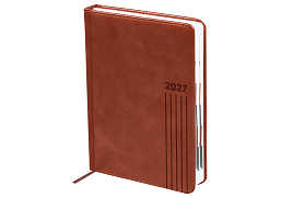 Ежедневник датированный 2027г. А5 BG DdА5_68095 "Vesper Index. Brown", 176л., твердый переплет, коричневый, блок с индексной вырубкой