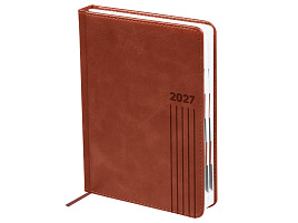 Ежедневник датированный 2027г. А5 BG DdА5_68095 "Vesper Index. Brown", 176л., твердый переплет, коричневый, блок с индексной вырубкой