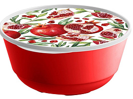 Миска пластик 1л Bergamo с/кр зеленая/красная 221165606/1188