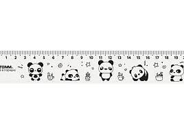 Линейка 20см. ЛН-31415 "Панды", пластиковая, широкая