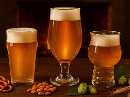 Набор бокалов для пива 1209-34 Золотая кайма 3шт