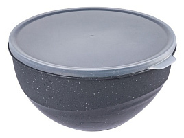 Миска пластик 2л 69505 Granite с крышкой серая