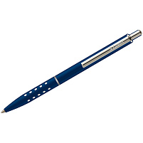 Ручка Luxor 1642 "Window" синяя, 1,0мм, корпус синий/хром, кнопочный механизм