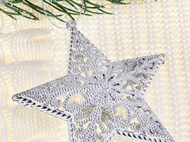 Подвеска пластик Звезда серебро 12см НУ-5125/5126