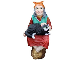 Фигурка садовая Баба Яга с котом ЛР-42 85*40*40см