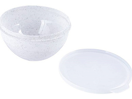 Миска пластик 1л 69402 Granite с крышкой белый