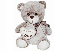 Мягкая игрушка Мишка песцовый с сердцем в лапке 25см №9