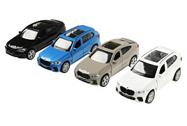 Машина металлическая X5X6-12DB12-MIX BMW X5/X6 длина 12 см, двери, багаж, инерц, ассорт, дисп.