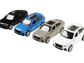 Машина металлическая X5X6-12DB12-MIX BMW X5/X6 длина 12 см, двери, багаж, инерц, ассорт, дисп.