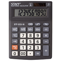 Калькулятор Staff настольный STF-222-10 10 разрядов, двойное питание, 138x103мм