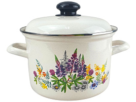 Кастрюля эмаль 3л 1612АП2/4 Люпины