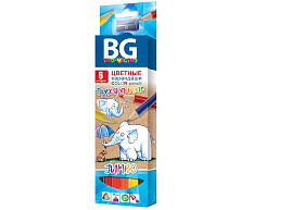 Карандаши цветные 6цв. BG KR6C_t 4643 "Jumbo", трехгран., толстые, 5,0мм, европодвес