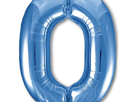Шар надувной Цифра 0 синий 756379 102см