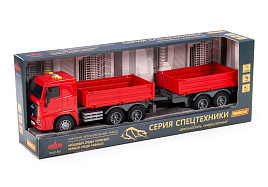 Инерционная Машина 94155 Маз бортовой с прицепом свет, звук
