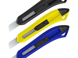 Нож канц. Berlingo 18мм BM4126 "Razzor 100", push-lock, ассорти, европодвес