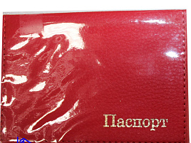 Обложка на паспорт OfficeSpace 254215 "Комфорт" кожзам, красный, тиснение золотом