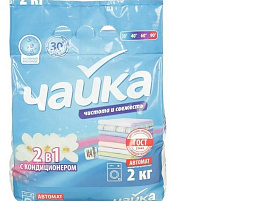 Стиральный порошок Чайка 2кг автомат 2в1 с кондиционером