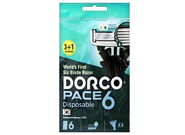Станок для бритья Dorco одноразовый 6 лезвий 4 шт.увлажняющая полоска плавающая головка М