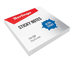 Блок самоклеящийся 75*75 Berlingo Lsn_39210 "Ultra Sticky", 100л, белый