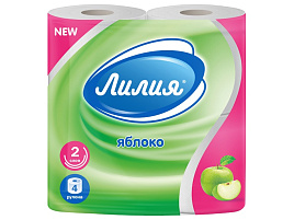 Т.бумага Лилия 4шт.2-х сл.Яблоко