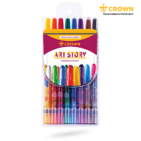 Карандаши восковые Crown TP-800 "ArtStory", выкручивающийся стержень, ПВХ, европодвес
