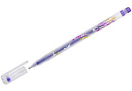 Ручка гел. Crown MTJ-500GLS(D) "Glitter Metal Jell" фиолетовая с блестками, 1,0мм