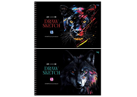 Альбом для рисования 48л. BG АР4гр48 08652 "Яркий черный" на спирали