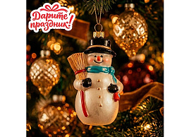 Фигурка Снеговик с метлой DP-0152  11.5см