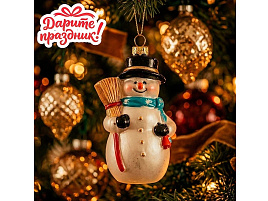 Фигурка Снеговик с метлой DP-0152  11.5см