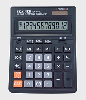 Калькулятор SKAINER SK-444L настольный, 12 разр., двойное питание, 157*200*32мм, черный (аналог SDC-444)