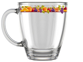 Кружка стекло 350мл 2025-Д Бордюр фруктовый