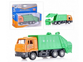 Машина металлическая SB-16-25WB KAMAZ МУСОРОВОЗ, 12 см, двери., подвиж.дет., инерц., кор