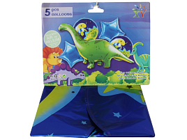 Набор шаров фольгированных 5шт Динозаврик